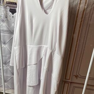 Elegant Asymmetrical White Dress